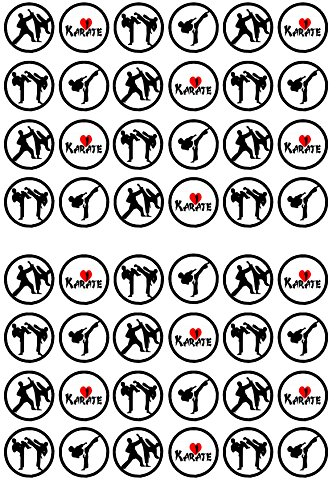 Karate Edible Cupcake Toppers – Martial Arts Cake Decorations for Birthdays, Dojo Events & Belt Ceremonies – UNCUT (Pack of 48 x 3cm Discs)
