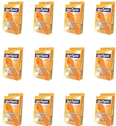 12 Paia Guanti in lattice felpati in cotone MARIGOLD IL RESISTENTE 6,5 piccoli