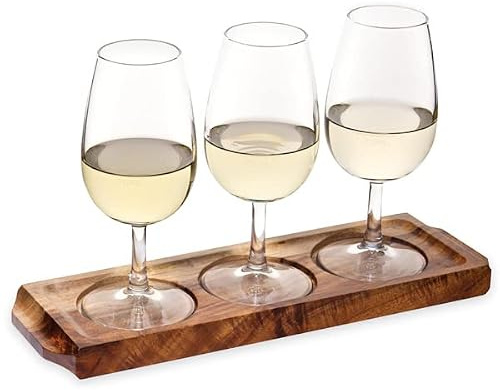 Utopia Acacia Wood Wine/Beer Flight | Drink Presentation Board, Wooden Serving Board, Drinks Paddle