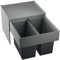 Blanco SELECT 50/2 Abfallsorter Abfalleimer Mülleimer Abfallsammler, Metall, Kunststoff, schwarz/grau, 40 x 46,8 x 36,1 cm