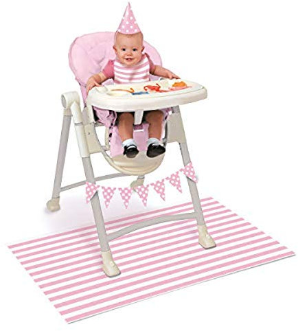 Unique 63427 Hochstuhl-Dekorations-Set | Einweg | Geburtstag | Pink | 1 Stück, Rose