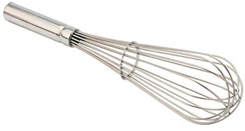 PIAZZA - Fouet à Main de Cuisine Professionnelle en Acier Inoxydable, 8 Fils, 35 cm, Batteur Manuel Robuste avec Anneau pour mélanger Facilement sans grumeaux - Ustensiles de Cuisine en Acier
