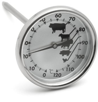 Weis Braten Thermometer bis 120°C Edelstahl Silber, Maße: 5,5cm x 14,5cm, 15305