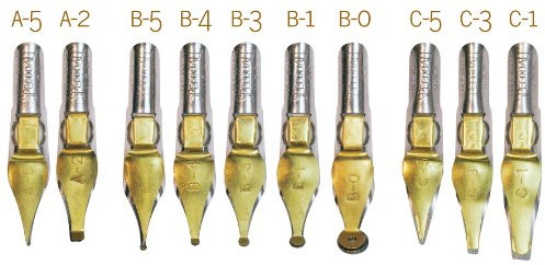 Speedball 10-Pen Nib Assortment Set, Broad Edge Nibs, Triple-Reservoir Design, Calligraphy Ink Pen, Handwriting, Lettering, Fountain, Crow, For Artist Caligraphy Set, Silver