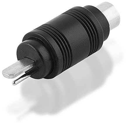 BestPlug Audio Adapter, 2poliger Lautsprecher Stecker männlich auf Cinch Kupplung Buchse weiblich, Schwarz