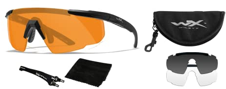 Wiley X│Unisex│Outdoor, Taktische Sonnenbrille│Wrap Around Gestell│Saber Advanced│Schutzbrille│Austauschbare Gläser