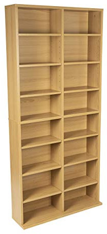 Atlantic Oskar 464 Media Storage Cabinet – Protects & Organizes Prized Music, Movie, Video Games Toys & Dolls, Trading Cards, or Sports Memorabilia Collections, PN 38435720 in Maple