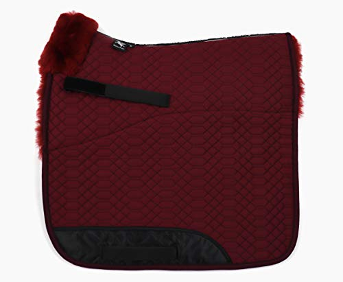 Engel Reitsport | SCHABRA1-VSS-BOR-BOR | Schabracke | Steppstoff | Lammfell im Sattelbereich | Half Lined | Fellkranz vorne | Vielseitigkeit | Stoff Bordeaux Fell Bordeaux