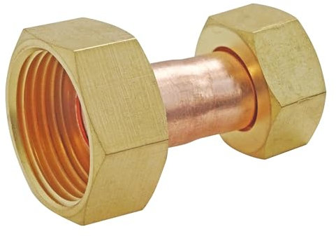 SOMATHERM FOR YOU, Raccord Cuivre Droit 2 Écrous Tournants 12x17 - Raccordement Plomberie pour Eau Chaude/Froide - Compatible avec Raccords Filetés Mâles - Étanchéité avec Joint Plat