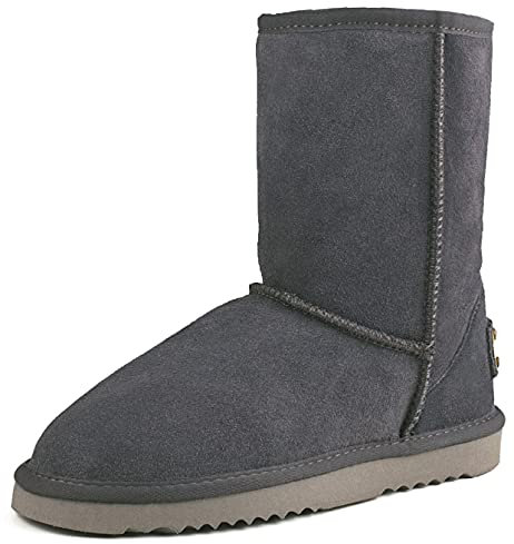 Shenduo Donna Stivali Corti da Neve Impermeabile, Stivali a Metà Polpaccio Invernali Grigio scuro D5125 Grigio 40EU