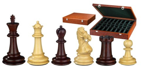Philos 2265 - Schachfiguren Gratianus, Königshöhe 100 mm, extra schwer gewichtet, in Figurenbox