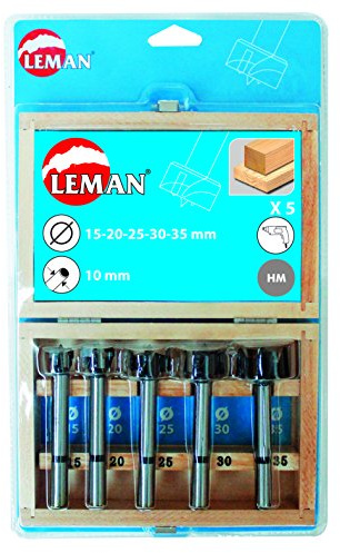 Leman 100,700.05-set von 5 Bohrerset für Blechstreifen, Abmessungen 90 cm Farbe: blau