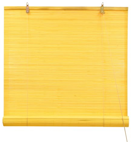 Victoria M. Bambusrollo Sonnenschutz Sichtschutz Rollo Seitenzugrollo, für Fenster und Türen, Blickdicht, 60 x 160 cm, Bambus