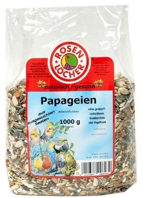 Mühlan 5X Papageienfutter 1000g, wertvolle Saaten, Vogelfutter