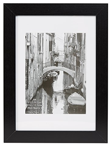 Hampton Frames Photo Album Co Bilderrahmen A4, Schwarz, Holz, Plexiglas-Front | Für Urkunden und Fotos, Hoch- oder Querformat | Stilvolle Wanddekoration für Zuhause oder Büro