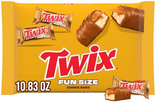 Twix Fun Size Caramel Cookie Milk Chocolate Bars Individually Wrapped Party Candy Chocolate Candy Bars, 10.83 Oz Bag
