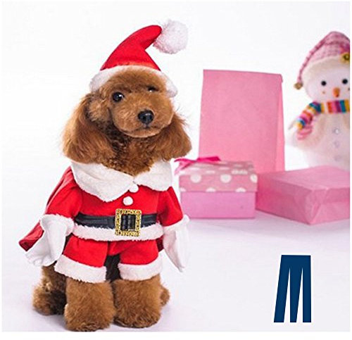 Weihnachtskostüme für kleine Hunde, mittelgroße Hunde oder Katzen, Weihnachtsmannanzug mit Mütze, Weihnachtskleid mit Mütze, Weihnachtsmannkostüme mit Nikolausmütze, Weihnachtskleid mit Nikolausmütze