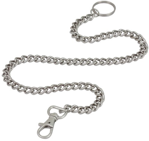 Ledershop24 Sicherheitskette - Metallkette Kellnerkette - Kette für Kellner Geldbörse Kellnerbörse Bikerbörsen Silber
