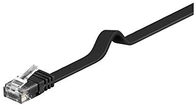Goobay 95382 CAT 6 Flach-Patchkabel, U/UTP, Schwarz