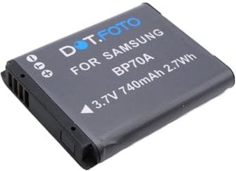 Dot.Foto BP70A Premium 3.7v / 740mAh Batterie Rechargeable pour Samsung DV150F ES65 ES67 MV800 PL20 PL80 SL605 SL630 ST76 ST80 ST6500 SL50 WB30F WB35F