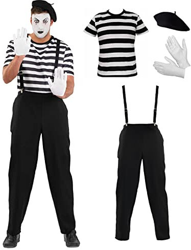 Fun Shack Kostüm Pantomime für Herren, Mime Set, Perfekt für Fasching und Karneval, XL