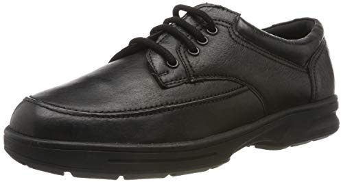 Dr Keller Mens Real Leather Lightweight Wide Fit Soft Comfort Shoes Black Size