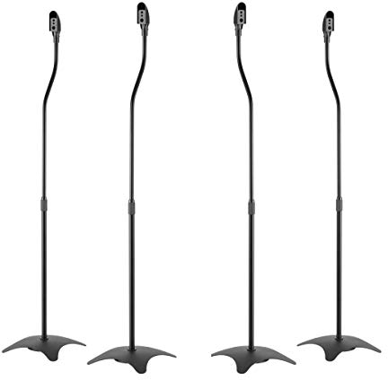Black Universal Surround Sound Speaker Stands fit Sony, Samsung, LG, Panasonic Systems