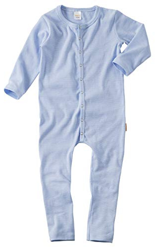 wellyou, Schlafanzug, Pyjama für Jungen und Mädchen, Einteiler Langarm, Baby Kinder, gestreift, Geringelt, Feinripp 100% Baumwolle, gr 56-134, Made in Europe