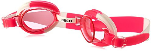 BECO Unisex Jugend Halifax Kinderschwimmbrille, weiß/pink, One Size