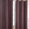 HOMESCAPES 2er Set eifarbige Ösen Gardinen je B137 x L228 cm aus 100% Baumwolle, blickdichte Vorhänge/Dekoschals/Ösenvorhänge für Wohnzimmer oder Küche, braun