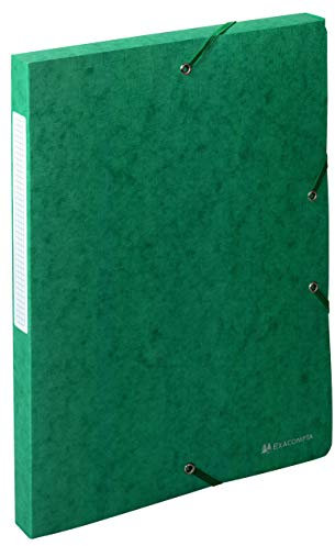 Exacompta 50703E Packung (mit 10 Archivboxen Scotten, mit Gummizugverschluß, hochwertig und nachhaltig, Rücken 25mm, 400g) grün, 10 Stück