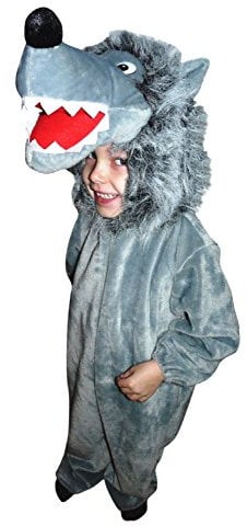 Ikumaal Wolf-Kostüm, F49 104-110, für Kind-er, Wolfs-Rudel Wölfe Tier-Kostüme Fasching Karneval Kleinkinder-Karnevalskostüme Kinder-Faschingskostüme