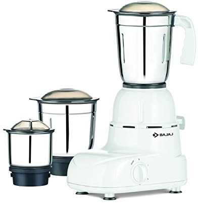 Bajaj Glory 500-Watt Mixer Grinder with 3 Jars (White)