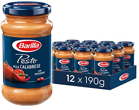 Barilla rotes Pesto alla Calabrese – Pesto 12er Pack (12x190g)