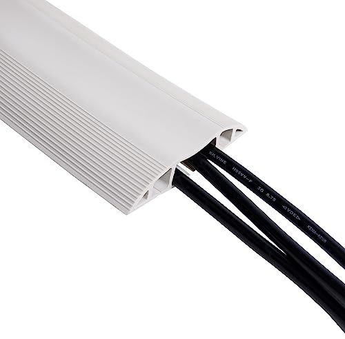 Dataflex Addit Kabelabdeckung 300cm Grau - Gerade Kabelrinne mit Anti-Rutsch-Kanten, Kabelschutz mit 3 großen separaten Rinnen, geeignet für 6 Kabel von 7mm, Selbstklebeband