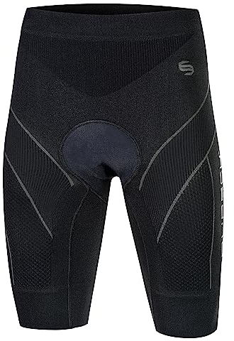 BRUBECK Herren Fahrradhose Kurz mit Polsterung | Gepolstert | Atmungsaktiv | Schnelltrocknend | Fahrradshorts | Radlerhose | Radhose | LB00120 M