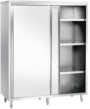 Bartscher Hochschrank 700 mm tief, 1600 mm breit, 2 Schiebetüren - 399160
