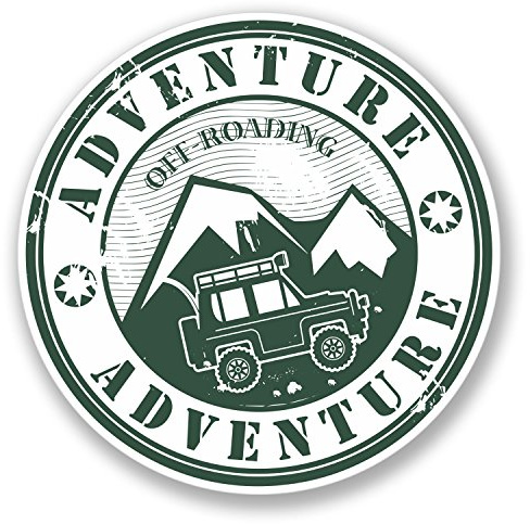 2 adhesivos de aventura todoterreno para coche, bicicleta, iPad, portátil, Land Rover Jeep 4x4#4189 (10 cm x 10 cm)