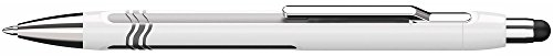 Schneider 138701 Epsilon Touch Druckkugelschreiber (Strichstärke XB, dokumentenechte Mine- Schreibfarbe: blau, inkl. Touchpen, Made in Germany) Schaftfarbe: weiß-silber