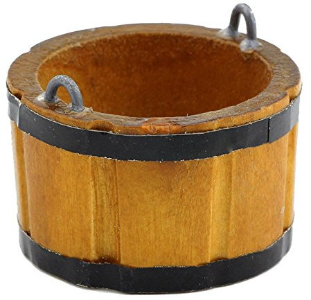 MyTinyWorld Dolls House Miniature Large Wooden Bucket/Churn - 1:12th Scale - Brown - No Batteries Required - Adult - Indoor Use - Dollhouse Accessory - Bucket