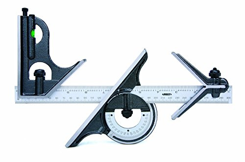 Insize 2278–180E Kombinationswinkel Set, 1/20,3 cm 1/40,6 cm 1/81,3 cm 1/162,6 cm Graduation