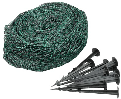 Pisces 4 x 3m Pond Protection Cover Netting with 10 Pegs - Protective Mesh Pond Cover Net from Birds, Debris, Herons & Cats