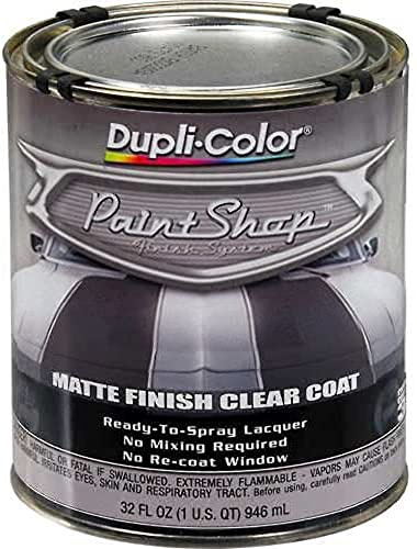 Dupli-Color Paint Shop Finish System Clear Top Coat Matte Finish Clear Coat 32 Oz. Quart - Lot of 2