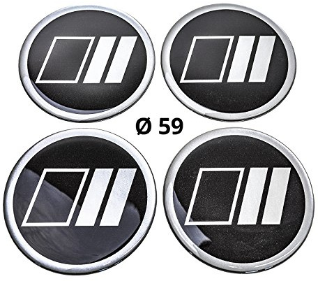 4x Silikon Aufkleber/Embleme für Nabenkappen | Motiv: Lines | Durchmesser: 59 mm