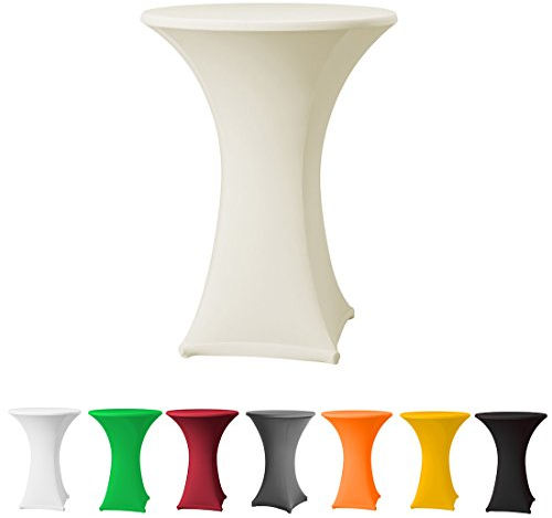 Babat Stehtischhusse Stretch in Farbe Creme und Durchmesser 80-85 für Bistrotisch/Stehtisch