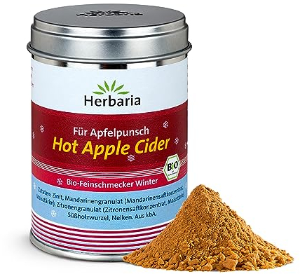 Herbaria Hot Apple Cider bio 100g M-Dose - fertige Bio-Gewürzmischung für Apfelpunsch, Apfelwein und herrliche Winter-Cocktails - in nachhaltiger Aromaschutz-Dose