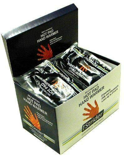BRAND NEW - 10 PC STRIDER SELF HEATING HOT PAD TWIN HAND WARMER - IDEAL FOR SPORTING, CAMPING, HIKING, WALKERS AND GOLFERS