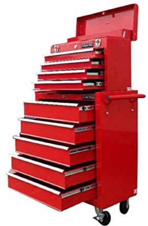 133 US PRO Red Mechanics tool chest tool box roller tool cabinet 9 Drawers on ball bearing slides