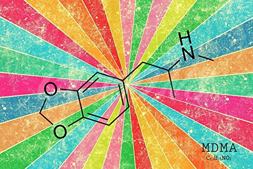 MDMA T-Molekül Kunstdruck Foto Poster – 30,5 x 20,3 cm (A4) – Top Qualität
