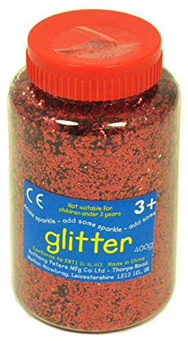 Red Glitter - 400 Gram tub with Shaker lid for Easy Pouring - Arts and Crafts - Sprinkle Glitter…